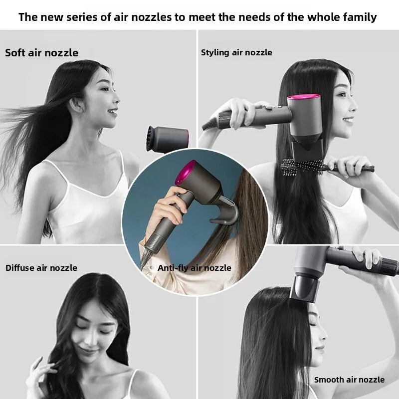 2025 Professional Leafless Hair Dryer with ConstantTemperatureNegativeIonTechnology5 Attachments forHomeTravel PortableHair Care