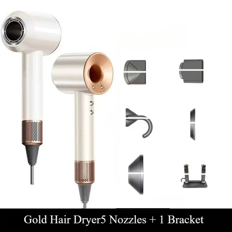 2025 Professional Leafless Hair Dryer with ConstantTemperatureNegativeIonTechnology5 Attachments forHomeTravel PortableHair Care