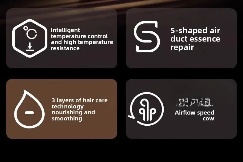 2025 Professional Leafless Hair Dryer with ConstantTemperatureNegativeIonTechnology5 Attachments forHomeTravel PortableHair Care